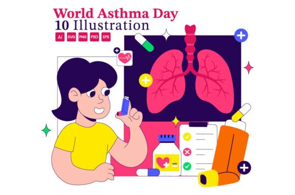 10 World Asthma Day Illustration