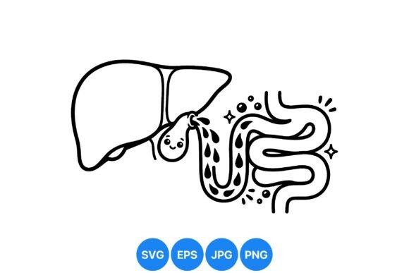 Cute Liver and Intestines Clipart
