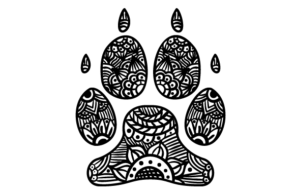 Dog Paw Print Zentangle