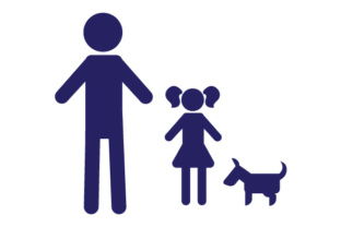Family Car Decal Dad and 1 Daughter with Dog
