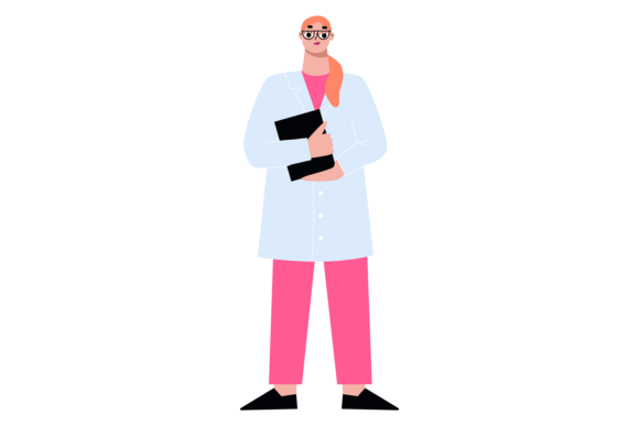Female Lab Scientist in White Coat Uniform