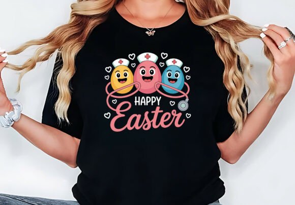 Happy Easter Day Nursing Cute Bunny Egg