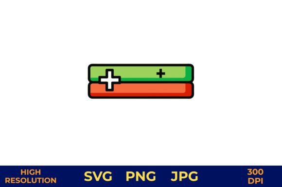 Health Bar Plus Sign Vector Icon Design