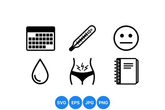 Menstrual Cycle Health Icon Set