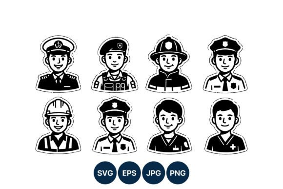 Monochrome Male Professional Icons