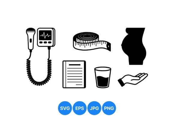Pregnancy Health Icons Clipart