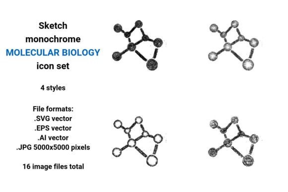 Sketch Molecular Biology Icon Set