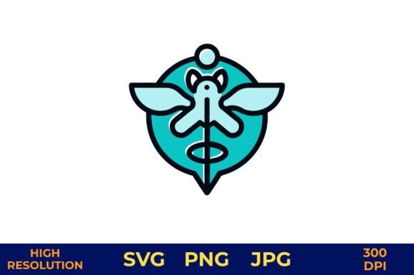 Veterinary Icon Vector in Turquoise